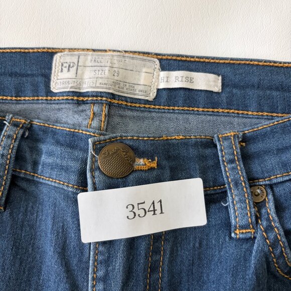 Free People Jean Womens 29 Blue Hi-Rise Slim Fit Stretch Denim Medium Wash USA - Picture 11 of 11